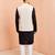 3 piece ethnic set - cream block print nehru jacket black kurta white pyjama