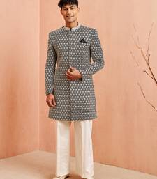 black indo-western with cream wide leg pant - festive special set