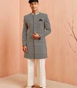 black indo-western with cream wide leg pant - festive special set