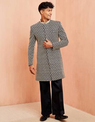 black indo-western with black wide leg pant - festive special set 3