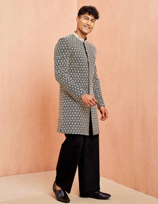 black indo-western with black wide leg pant - festive special set 4
