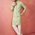 Pista green nehru jacket kurta set with pyjama - wedding ensemble