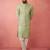 Pista green nehru jacket kurta set with pyjama - wedding ensemble