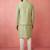 Pista green nehru jacket kurta set with pyjama - wedding ensemble