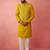 Mustard nehru jacket kurta set with pyjama - embroidered wedding wear