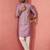Lavender kurta jacket set with cream pyjama - embroidered wedding set