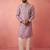 Lavender kurta jacket set with cream pyjama - embroidered wedding set