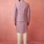 Lavender kurta jacket set with cream pyjama - embroidered wedding set