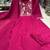 Magenta Pink Embroidered Cotton Anarkali Kurta Set with Dupatta
