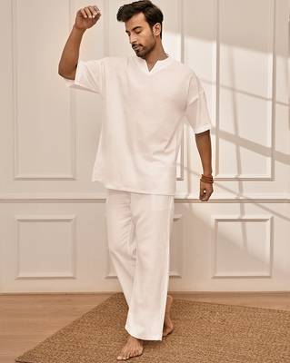 Pure white cotton kurta palazzo set 3