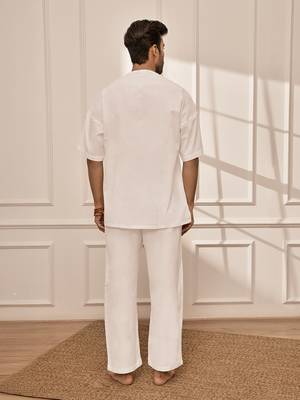 Pure white cotton kurta palazzo set 5