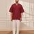 Maroon cotton kurta with white palazzo set
