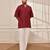 Maroon cotton kurta with white palazzo set
