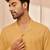 Mustard cotton short kurta and white palazzo set