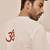 White cotton kurta with om embroidery and white palazzo set