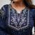Navy Blue Embroidered Cotton Anarkali Kurta Set with Dupatta