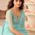 Sea green chiffon embroidered designer-embroidered -sarees with bridal embroiderd blouse