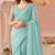 Sea green chiffon embroidered designer-embroidered -sarees with bridal embroiderd blouse