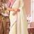 Off white chiffon embroidered fancy-sarees with bridal embroiderd blouse