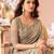 Beige chiffon embroidered bollywood-sarees with bridal embroiderd blouse
