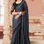 Black chiffon embroidered wedding-sarees with bridal embroiderd blouse