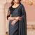 Black chiffon embroidered wedding-sarees with bridal embroiderd blouse
