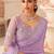 Lavender chiffon embroidered wedding-sarees with bridal embroiderd blouse