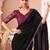 Black chiffon embroidered wedding-sarees with bridal embroiderd blouse