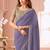 Lavender chiffon embroidered wedding-sarees with bridal embroiderd blouse