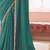 Teal chiffon embroidered bollywood-sarees with bridal embroiderd blouse