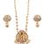 Antique gold plated temple necklace set featuring divine motifs and artistic craftsmanship perfect for festive occasions