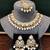 Pearl and kundan gold plated necklace set with elegant design and fine detailing – perfect jewelry for brides