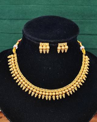 Traditional multi-layer gold plated coin necklace set with earrings | south indian temple jewelry design 3