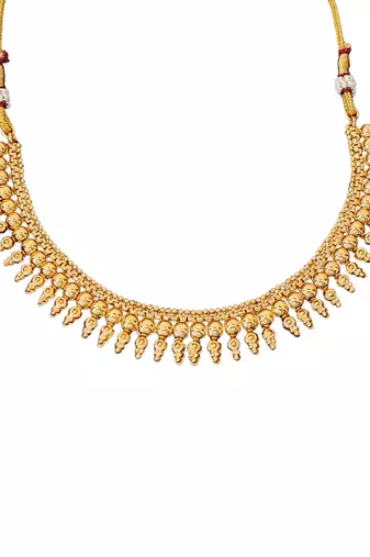 Traditional multi-layer gold plated coin necklace set with earrings | south indian temple jewelry design
