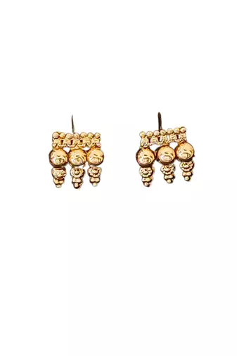 Traditional multi-layer gold plated coin necklace set with earrings | south indian temple jewelry design