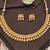 Traditional gold plated leaf design necklace set with earrings