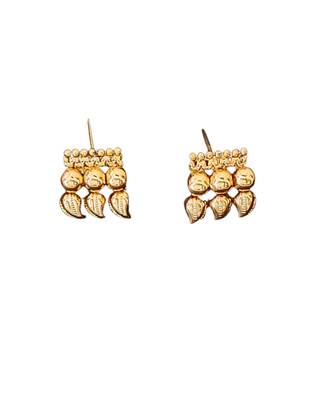 Traditional gold plated leaf design necklace set with earrings 6