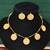 Gold plated coin necklace set with earrings, temple jewelry for festive and ethnic wear