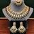 Kundan bridal necklace set with green and maroon beads | pearl embellished earrings & maang tikka for wedding wear