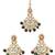 Kundan bridal necklace set with green and maroon beads | pearl embellished earrings & maang tikka for wedding wear