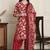 Wine cotton blend printed ready to wear patiala salwar suit