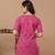 Floral printed pure cotton pink jaipuri tunic