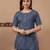 Floral printed pure cotton blue jaipuri tunic