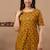 Floral printed pure cotton yellow jaipuri tunic