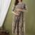 Floral printed grey pure cotton flared maternity maxi dress