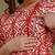 Floral printed red pure cotton flared maternity maxi dress