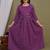 Floral printed purple pure cotton flared maternity maxi dress