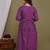 Floral printed purple pure cotton flared maternity maxi dress