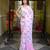 Offwhite handloom linen saree with pink owl block prints all over body