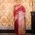 Maroon bishnupuri ghicha tussar silk saree with multicolor madhubani hand painted design